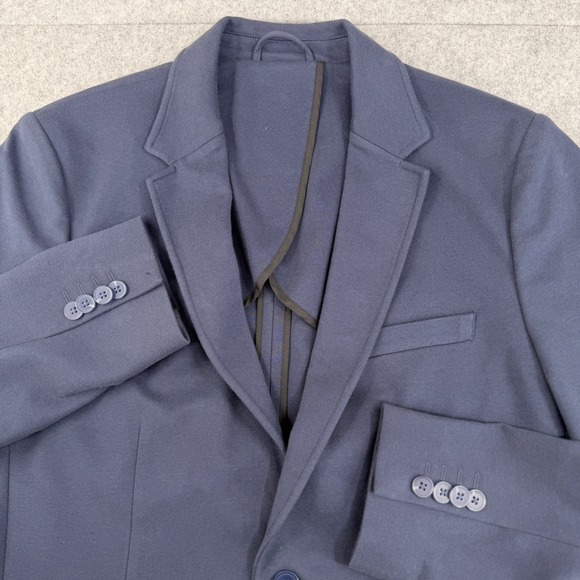 01.Algo Other - 01. Algo Blazer Jacket Men's Large Blue Two Button Vented Cotton Blend